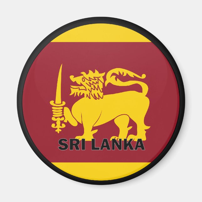 Sri Lanka Roundel quality Flagga Magnet (Framsidan)