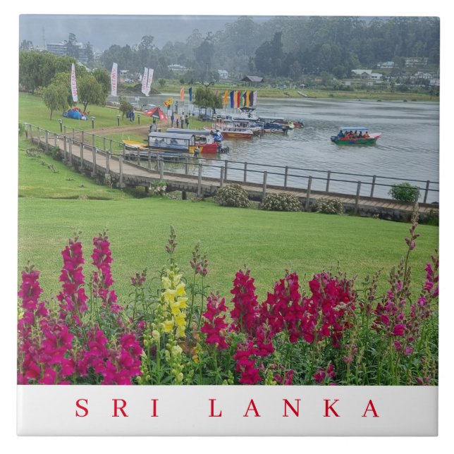 Sri Lanka Sjö Gregory View ceramic tile tile Kakelplatta (Framsidan)