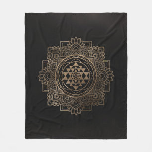 Sri Lanka/Sri Lanka Chakra i gyllene lotus Fleecefilt