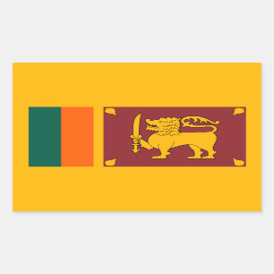 Sri Lanka - Sri Lanka - Flagga Rektangulärt Klistermärke