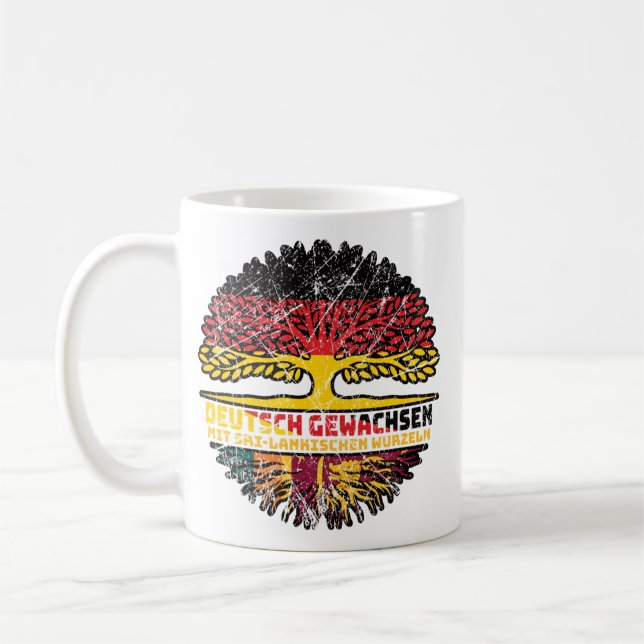 Sri Lanka Sri Lankisch Deutsch Deutschland Baum Kaffemugg (Vänster)