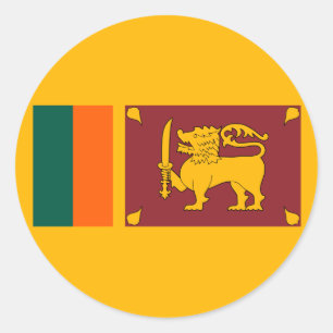 Sri Lanka - srilankesisk flagga Runt Klistermärke