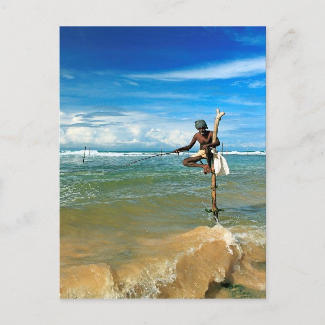 Sri Lanka stick Fishman Vykort (Framsida)