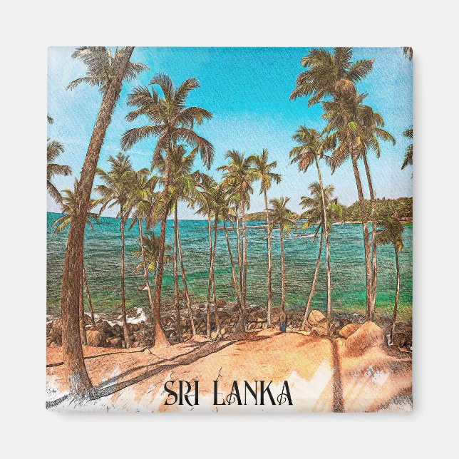Sri Lanka Tropical Scenery Travel Magnet (Framsidan)