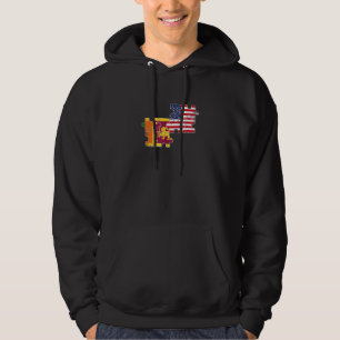 Sri Lanka USA Sri Lankansk Amerikansk Flagga Hoodie