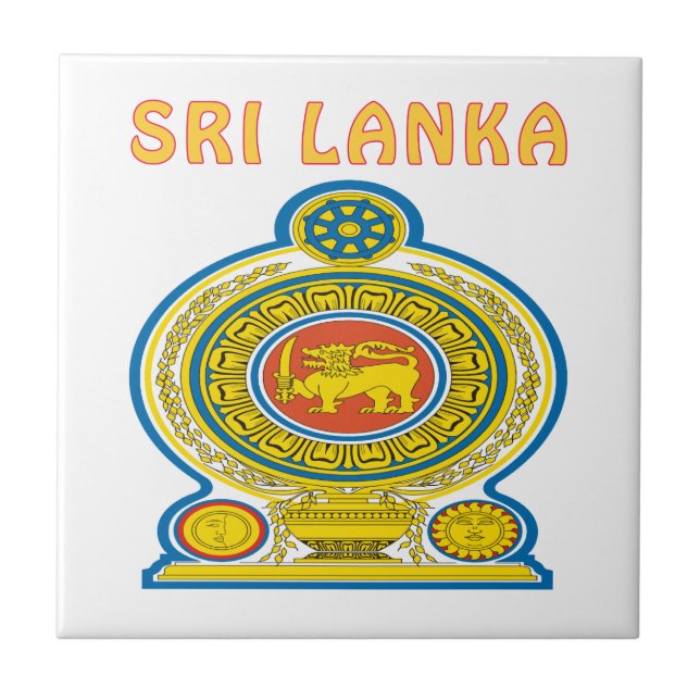 SRI LANKA vapensköld Kakelplatta (Framsidan)