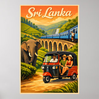 Sri Lanka Vintage Resemaffisch Poster