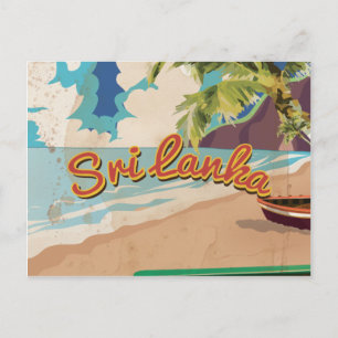 Sri Lanka Vintage Vacation Poster Vykort