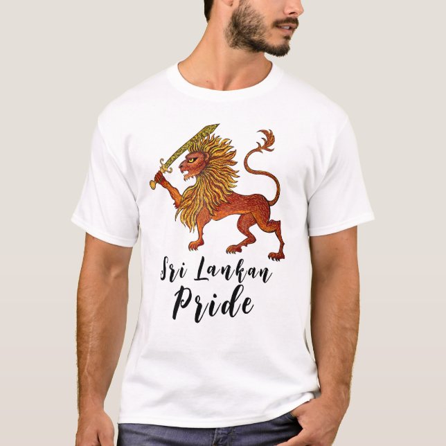 Sri Lankan flagga lejon T Shirt (Framsida)