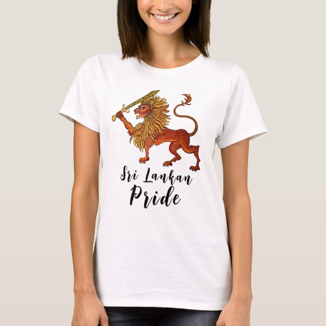 Sri Lankan flagga lejon T Shirt (Framsida)
