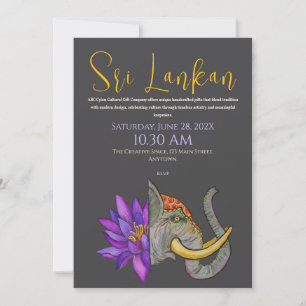 Sri Lankan Heritage Hand-målat Inbjudningar