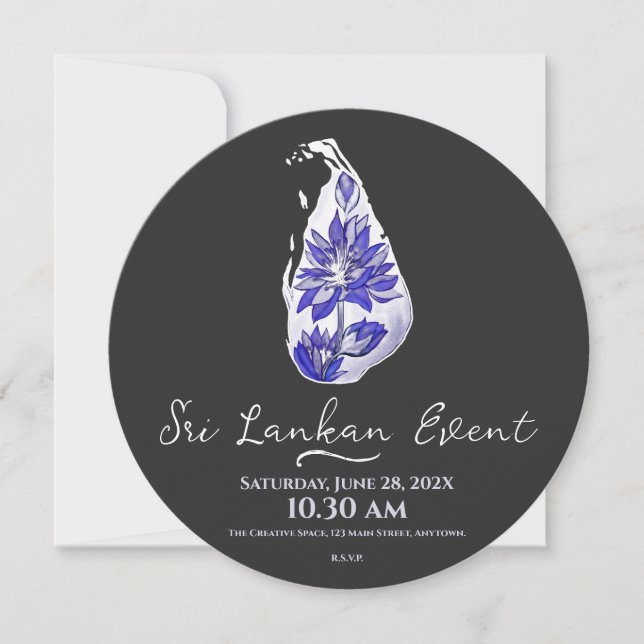 Sri Lankan karta i graffiti stil Spara Datumet (Framsida)