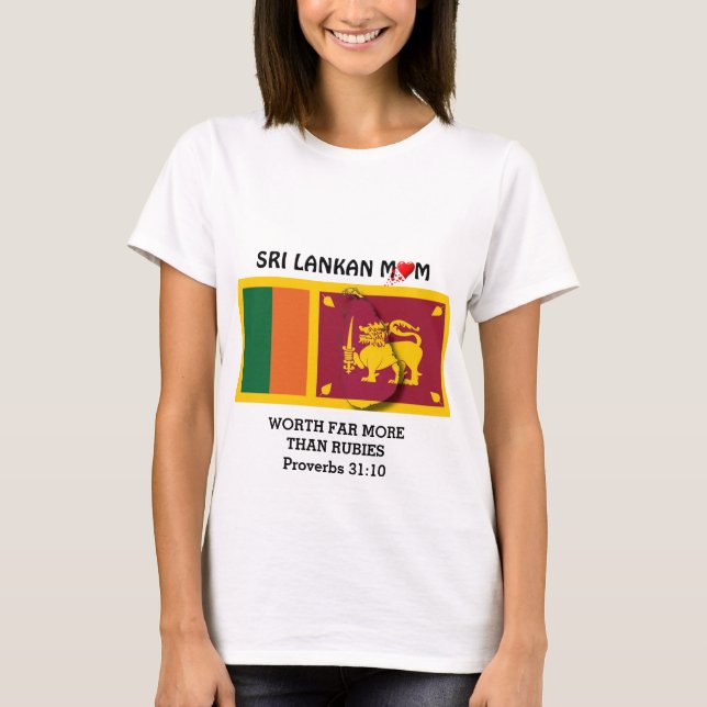 SRI LANKAN MAMMA | Mer än Rubies | PROVERBS 31 T Shirt (Framsida)