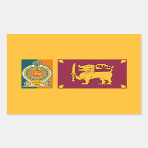 Sri Lankas Flagga & Emblem, Sri Lankas Flagga Rektangulärt Klistermärke
