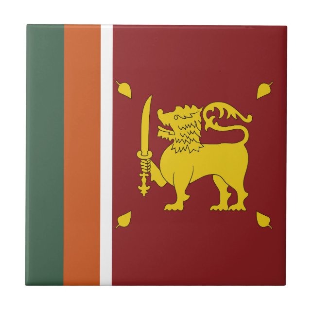 Sri Lankas flagga Kakelplatta (Framsidan)