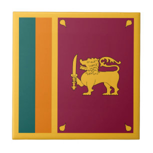 Sri Lankas flagga Kakelplatta