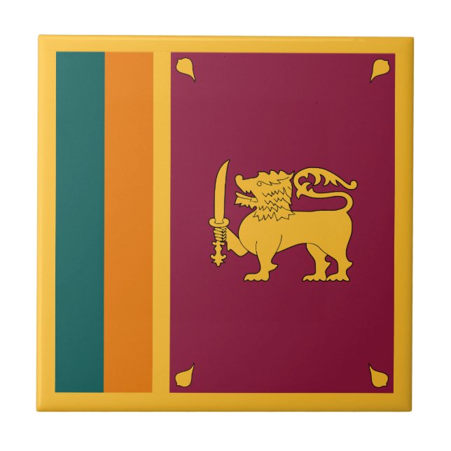 Sri Lankas flagga Kakelplatta (Framsidan)