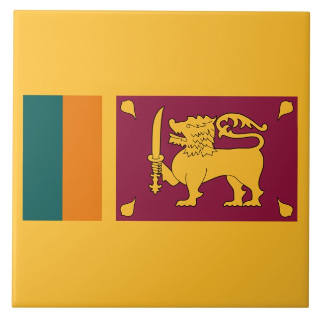 Sri Lankas flagga Kakelplatta (Framsidan)