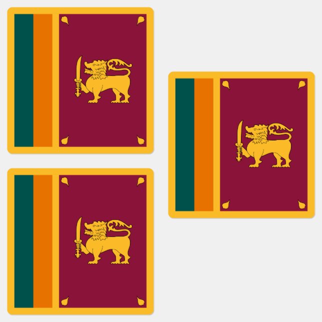 Sri Lankas flagga Klistermärke (Grupp)