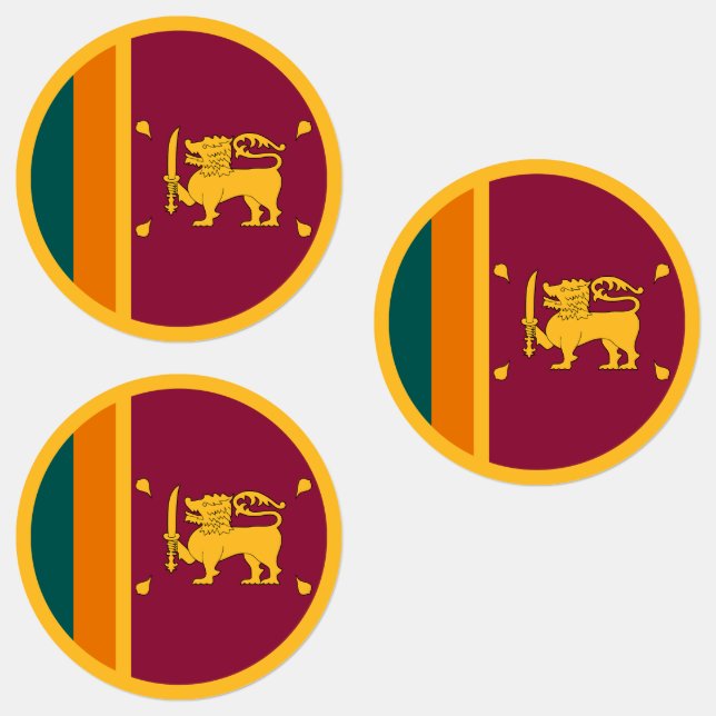 Sri Lankas flagga Klistermärke (Grupp)
