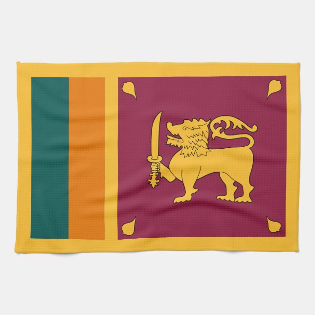 Sri Lankas flagga Kökshandduk (Horisontell)