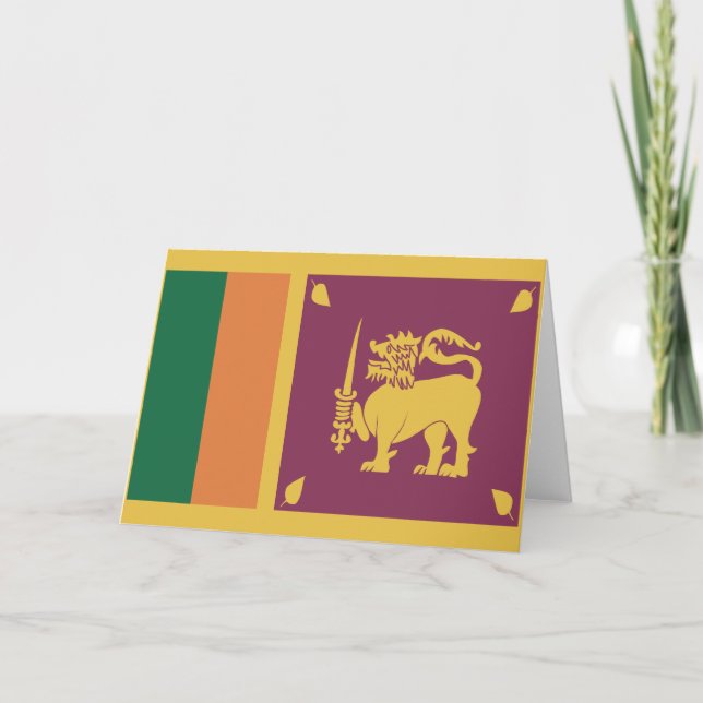 Sri Lankas flagga Kort (Framsida)