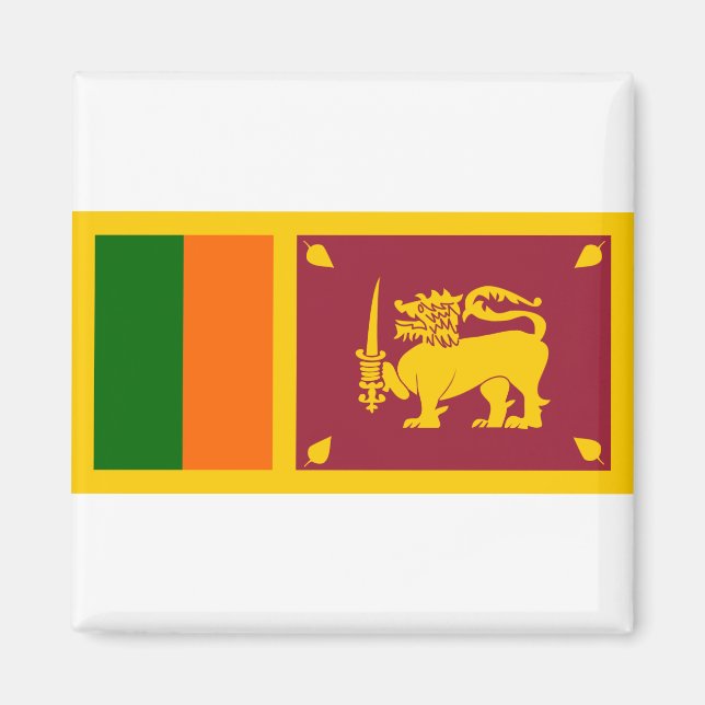Sri Lankas flagga Magnet (Framsidan)