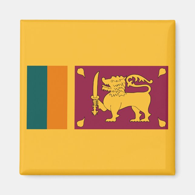 Sri Lankas flagga Magnet (Framsidan)