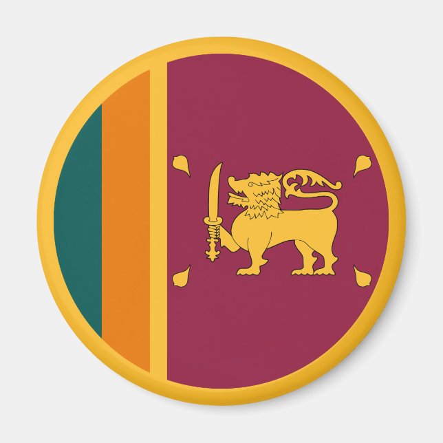 Sri Lankas flagga Magnet (Framsidan)