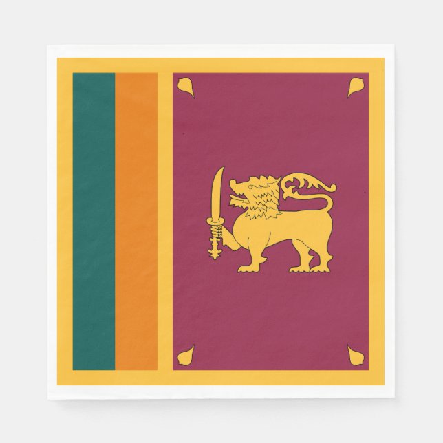 Sri Lankas flagga Pappersservett (Framsidan)