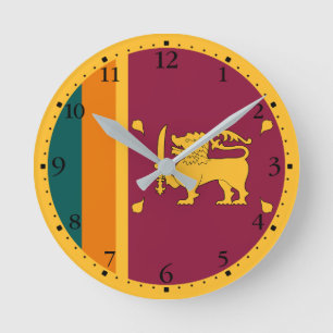 Sri Lankas flagga Rund Klocka