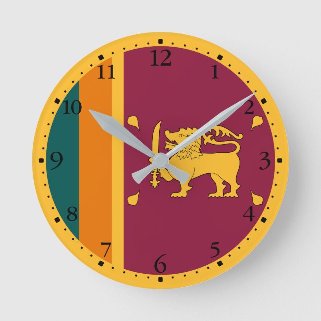 Sri Lankas flagga Rund Klocka (Framsida)