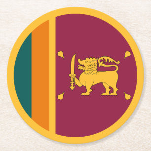 Sri Lankas flagga Underlägg Papper Rund