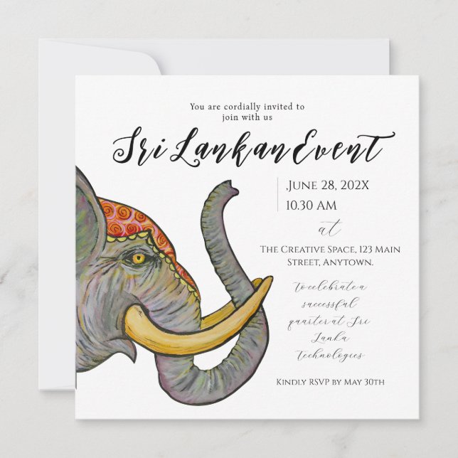 Sri Lankas konstnärliga design Spara Datumet (Framsida)