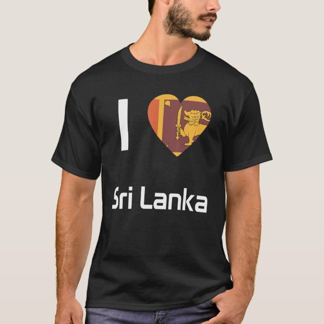Sri Lankas nationella Flagga, för manar kvinnor i  T Shirt (Framsida)