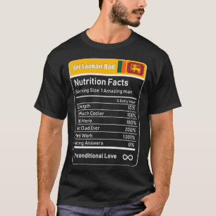 Sri Lankas Pappa Nutrition Facts Fars dag Gift D T Shirt