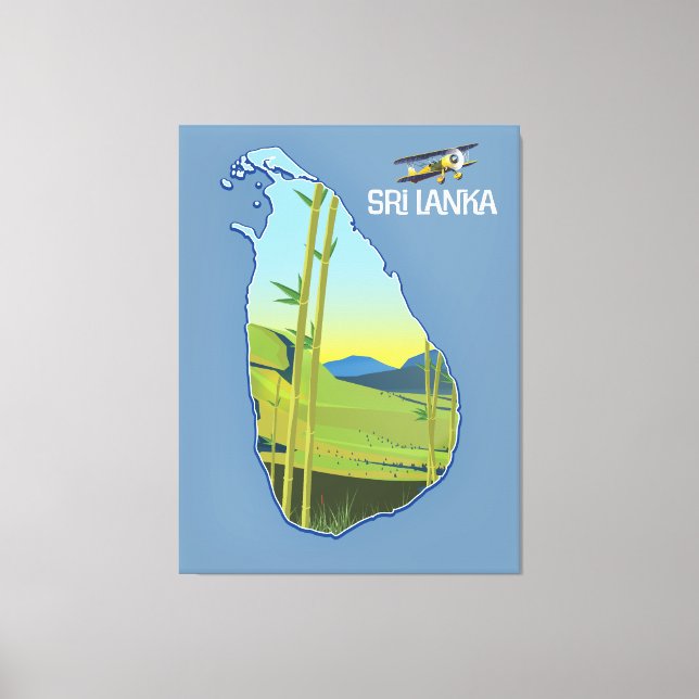 Sri Lankas resa karta Canvastryck (Framsida)