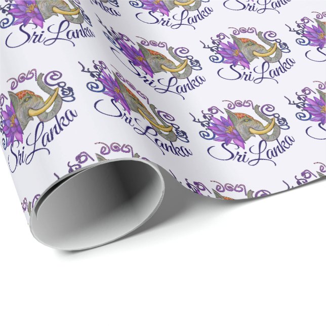 Sri Lankas souvenirer med Elephant och Lotus Presentpapper (Rullad Hörn)