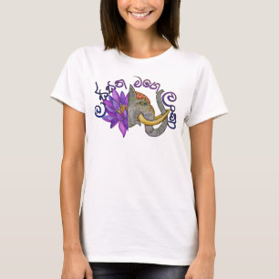 Sri Lankas souvenirer med Elephant och Lotus T Shirt