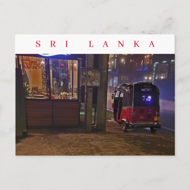Sri Lankas tuktuk i nattvykort Vykort (Framsida)
