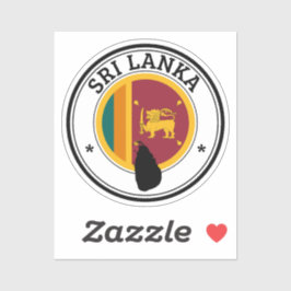 Sri LankaSeal Sticker Round Flagga For Laptop Bok. Klistermärken