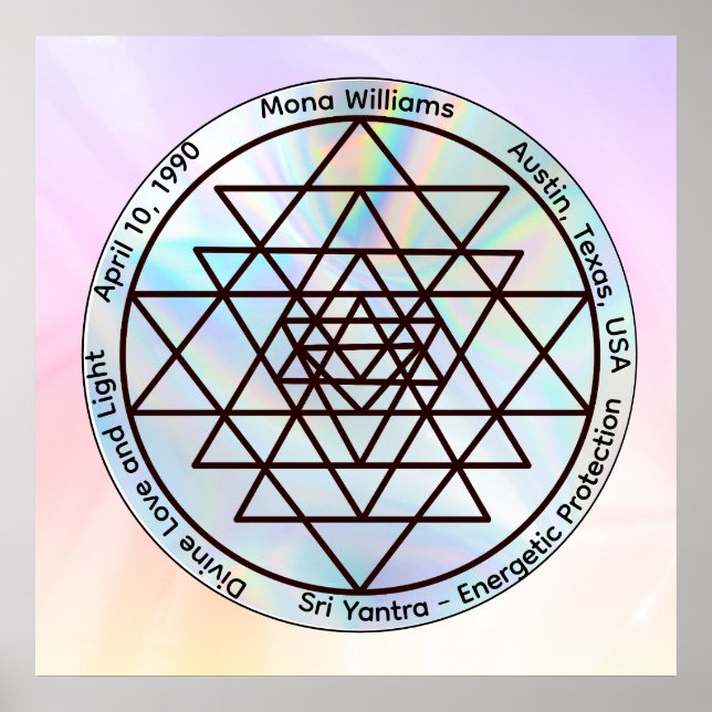 Sri Yantra – Anpassningsbar Skyddstalisman Poster (Framsidan)
