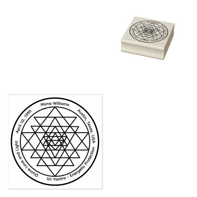Sri Yantra – Anpassningsbar Skyddstalisman Stämpel (Stämplad)