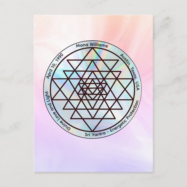 Sri Yantra – Anpassningsbar Skyddstalisman Vykort (Framsida)