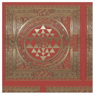 Sri Yantra - Bomullsväv Tyg