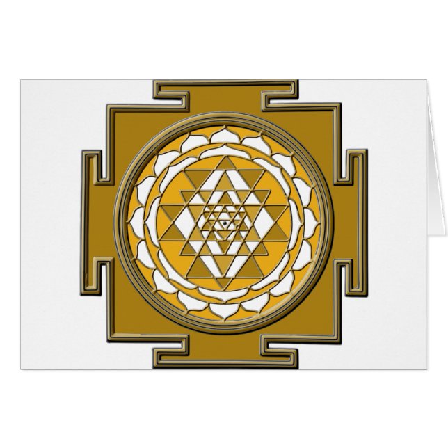 Sri Yantra brons Hälsningskort (Framsidan Horizontal)