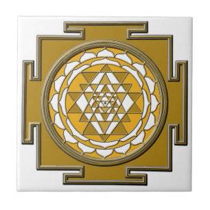 Sri Yantra brons Kakelplatta