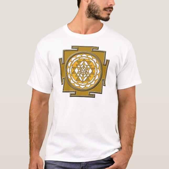 Sri Yantra brons Tee Shirt (Framsida)