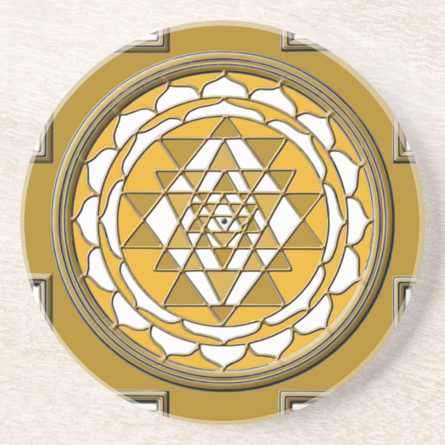 Sri Yantra brons Underlägg Sandsten (Framsidan)