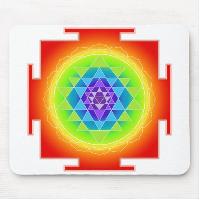 Sri Yantra/Chakra/Regnbåge Musmatta (Framsidan)